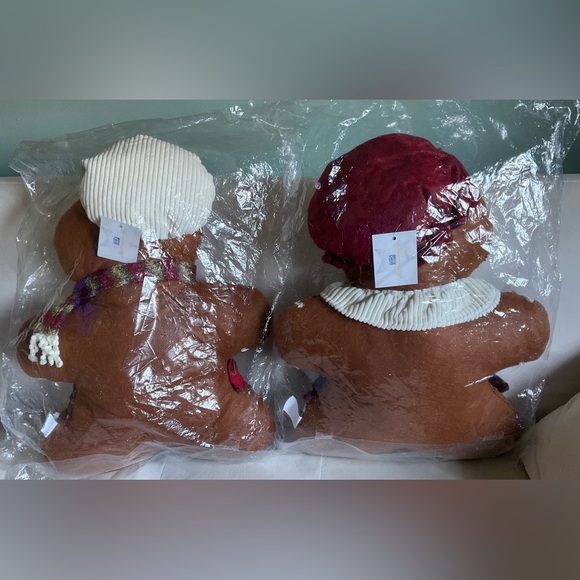 Set of 2 Sparkle Dusted Gingerbread Plush Pillows - Picture 2 of 5